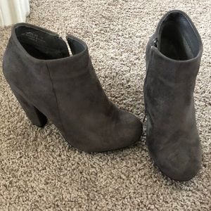 Grey Suede Booties